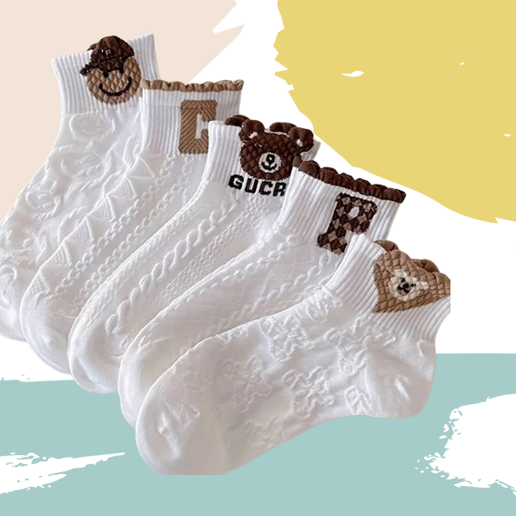 Teddy bear socks (5 pairs)