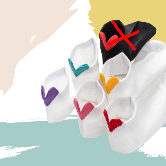 Chaussettes languette coeur couleur (5 paires)
