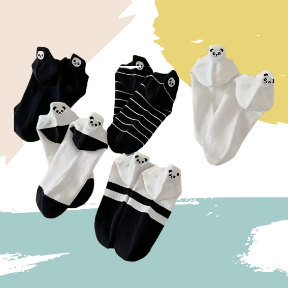 Chaussettes languette panda (5 paires)