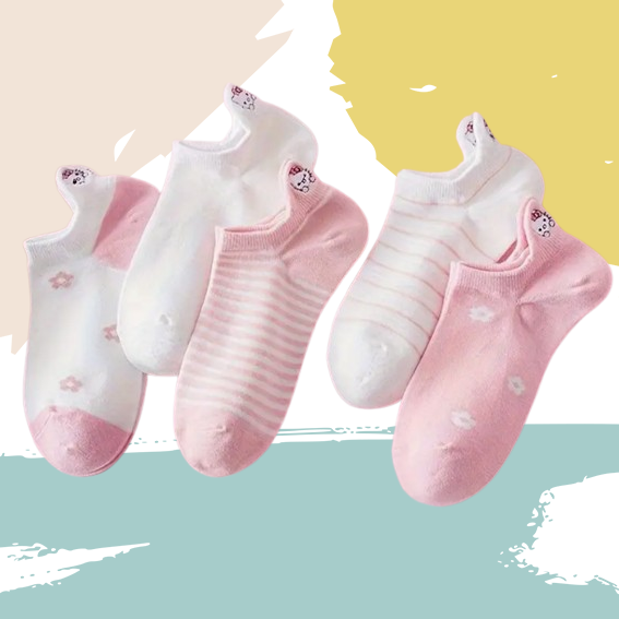 Chaussettes languette kitty (5 paires)