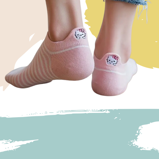 Chaussettes languette kitty (5 paires)