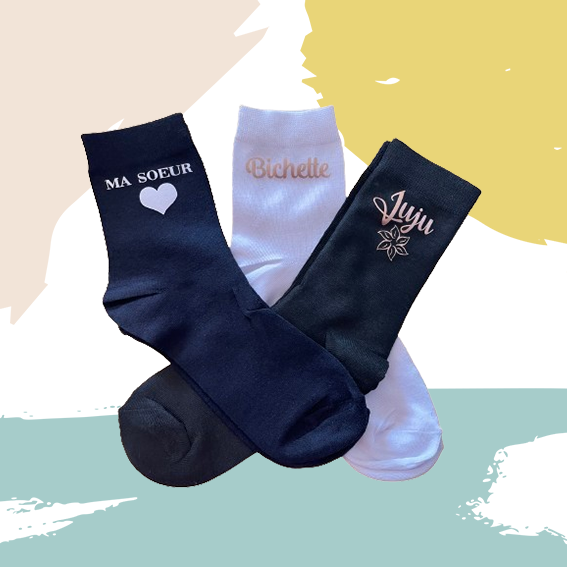 Chaussettes - noir, bleu, vert, blanc, rose foncé, rose clair