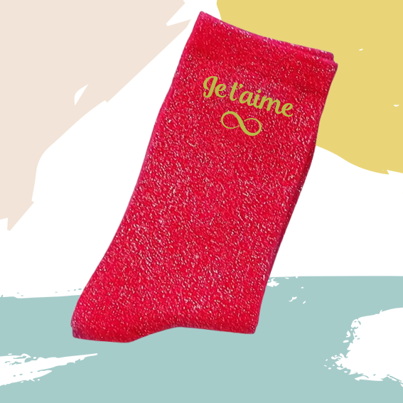 Chaussettes pailletées personnalisées rouge