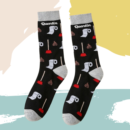 Chaussettes papier wc personnalisées