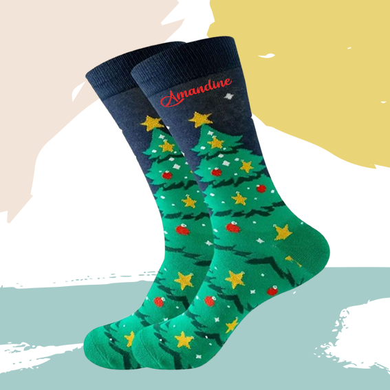 Chaussettes Noël sapin personnalisées