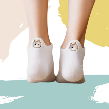 Chaussettes languette chat (5 paires - coloris aléatoires)