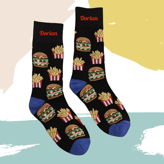 Chaussettes hamburger frites personnalisées